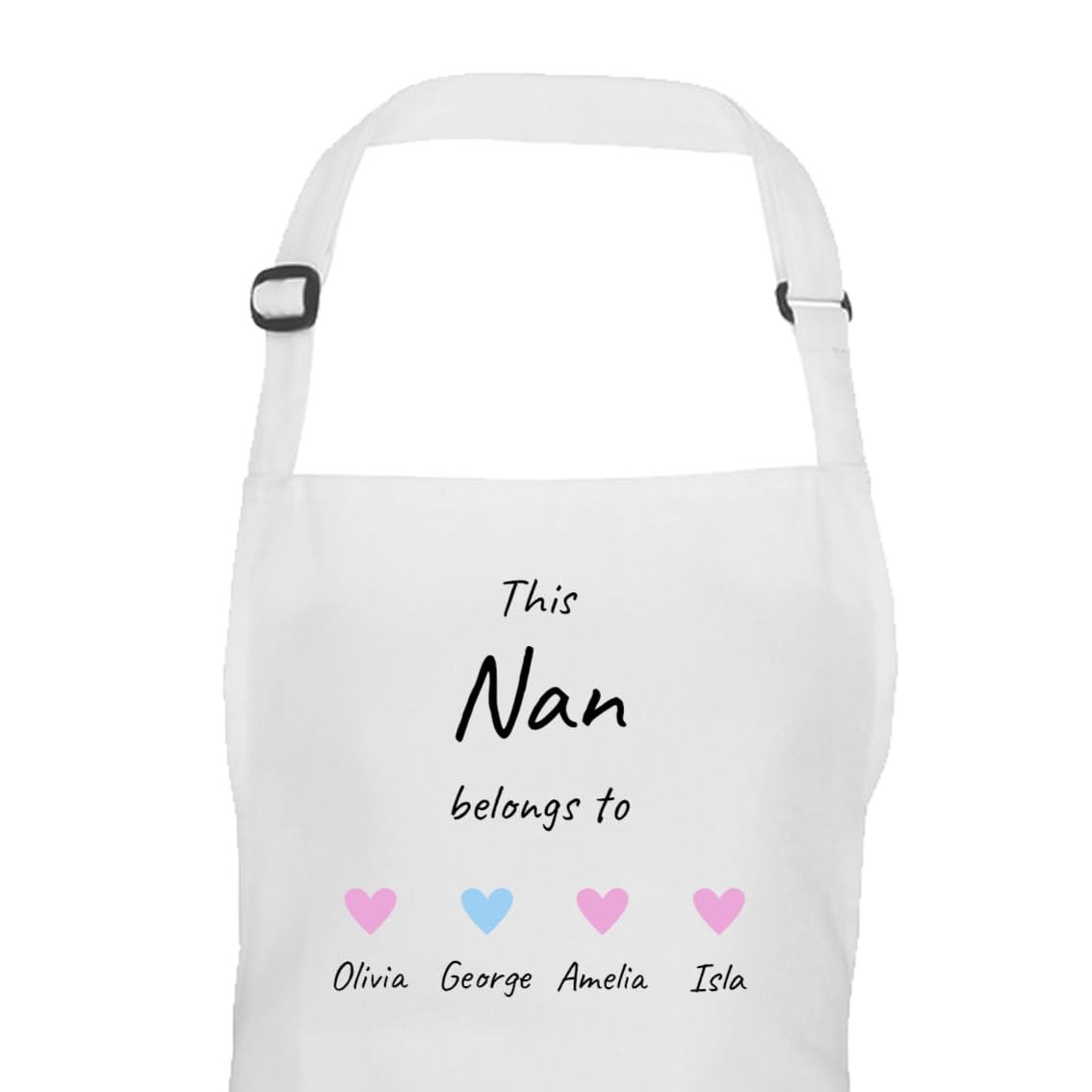Personalised Nan Hearts Design Apron with Names