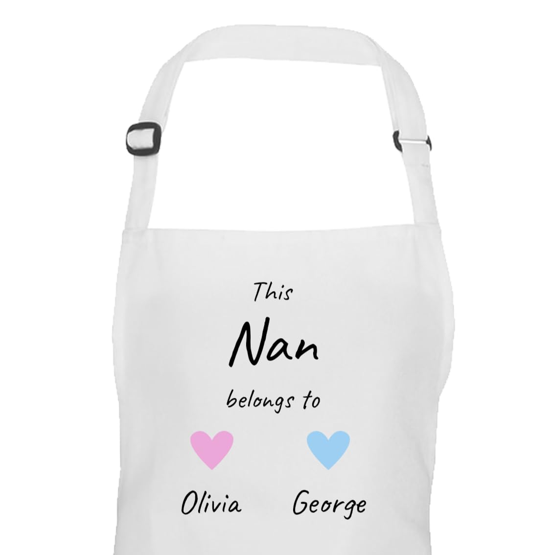 Personalised Nan Hearts Design Apron with Names