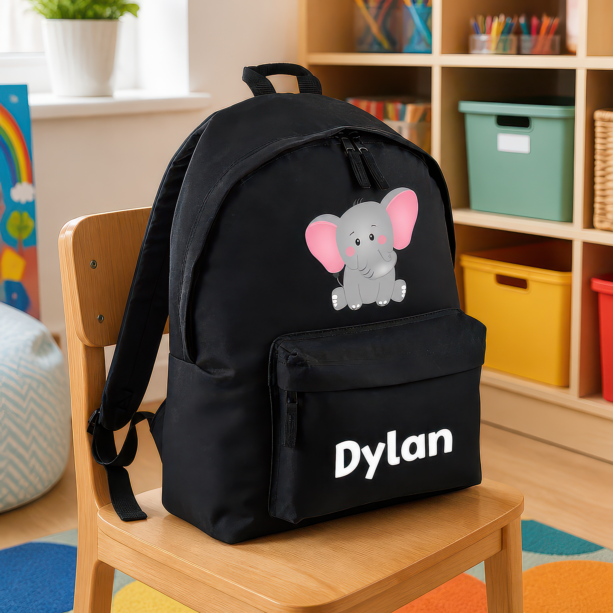 Personalised Elephant Kids Backpack with Name - alternative view
