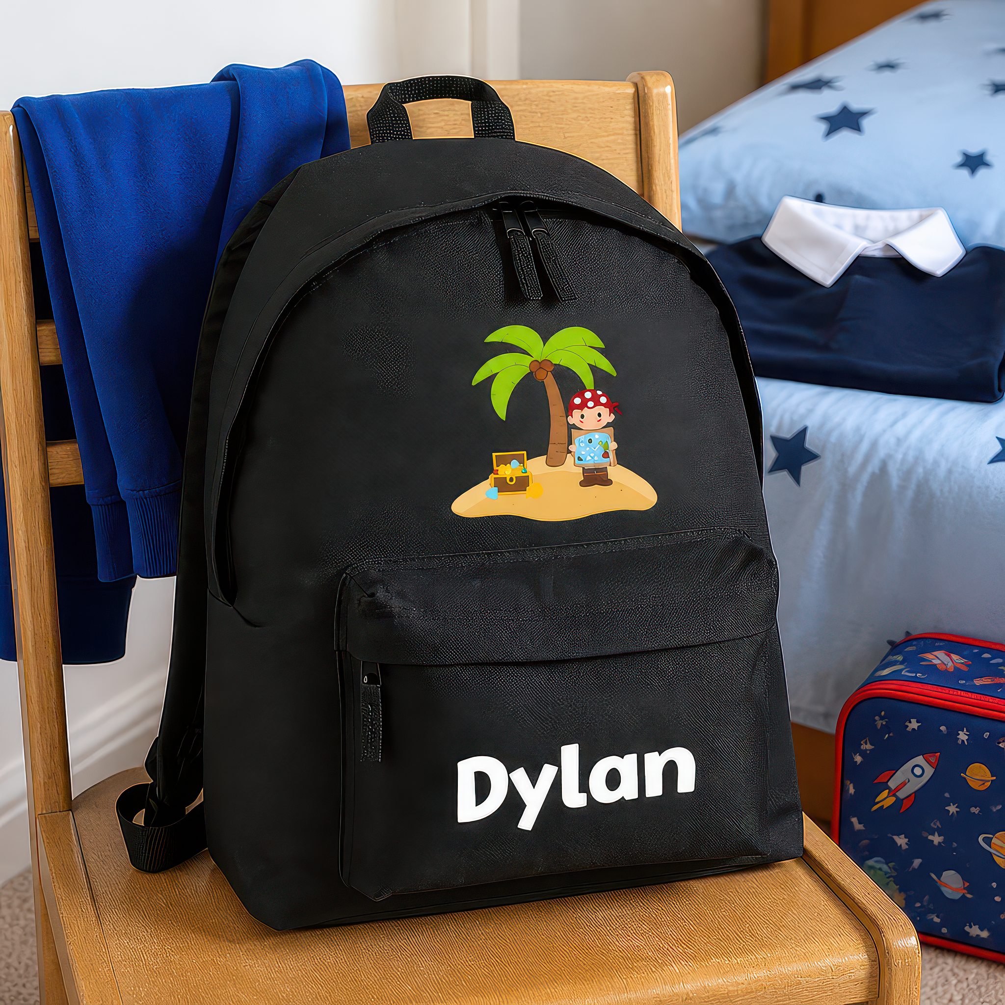 Personalised Pirate Island Kids Backpack with Name - alternative view
