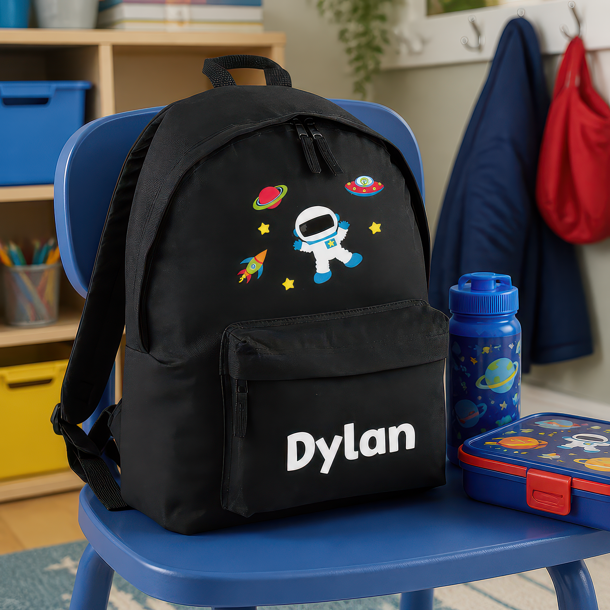 Personalised Space Kids Backpack with Name - alternative view