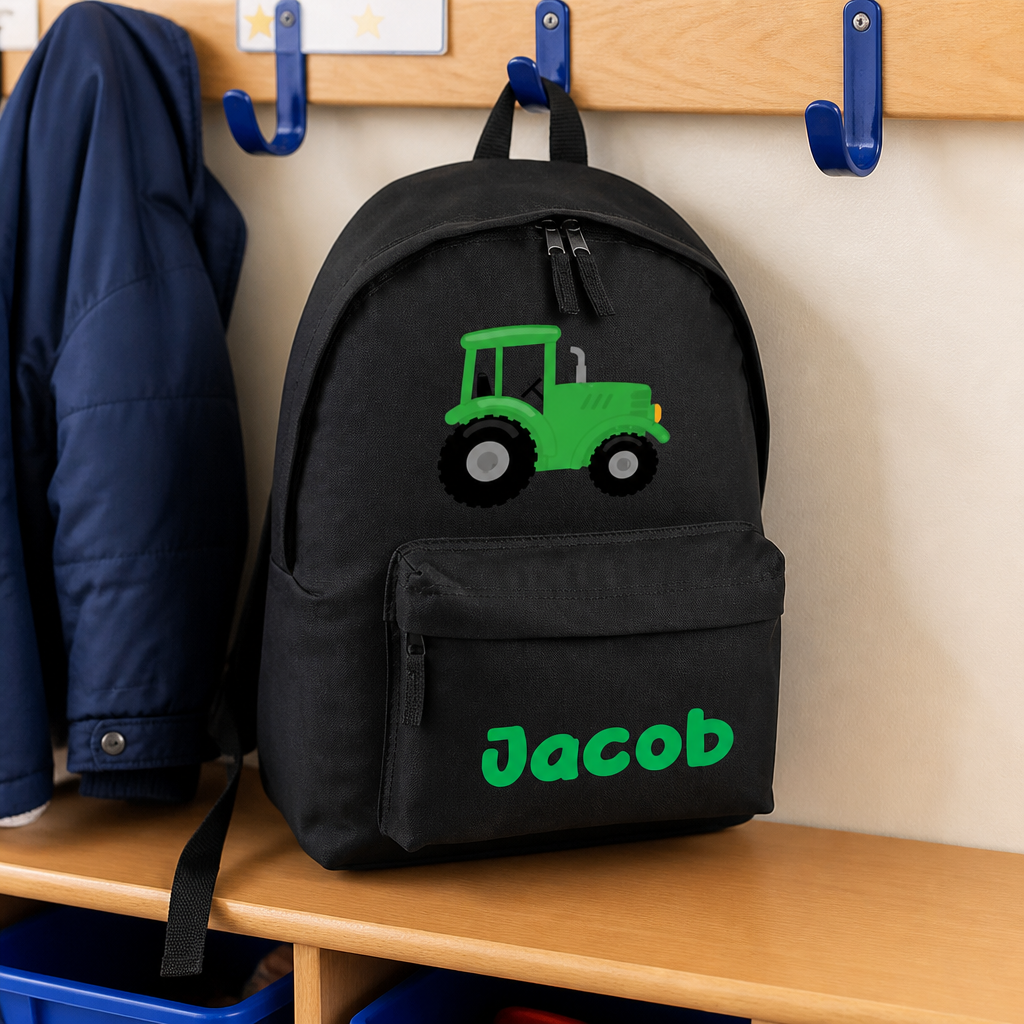 Personalised Tractor Kids Backpack with Name