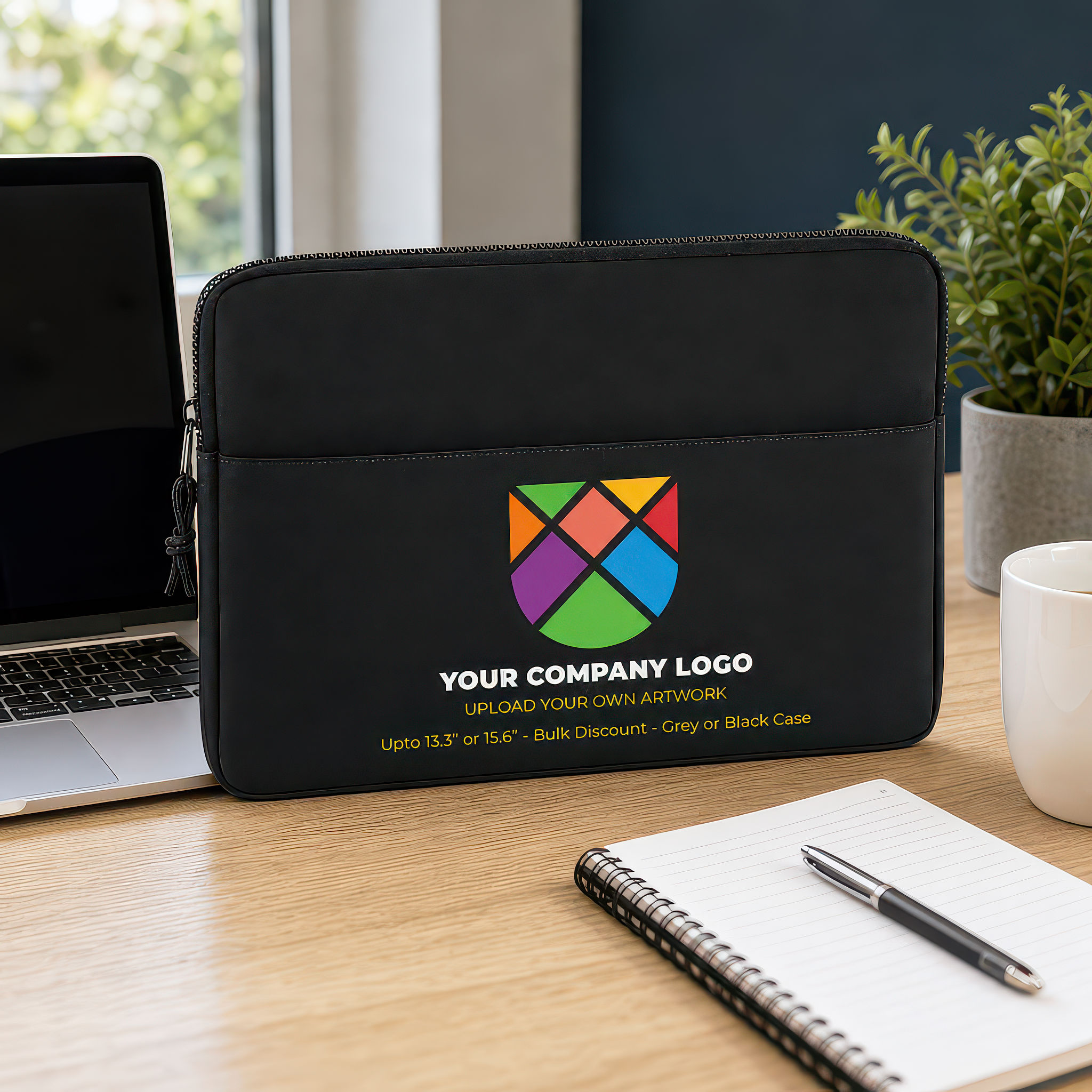 Personalised 13.3 Inch Laptop Sleeve with Logo or Artwork - alternative view