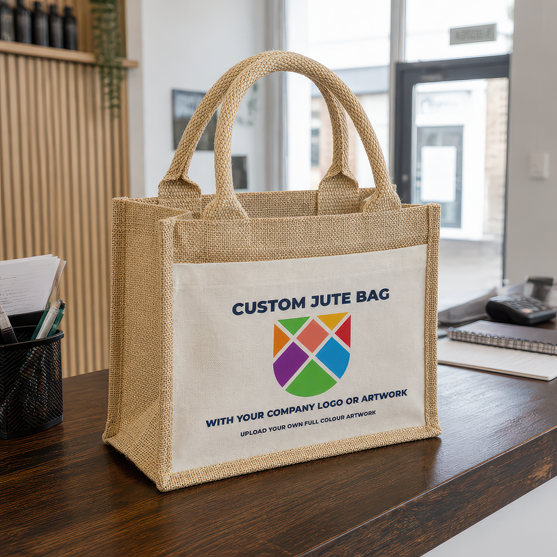 Personalised Business Logo Jute Tote Bag