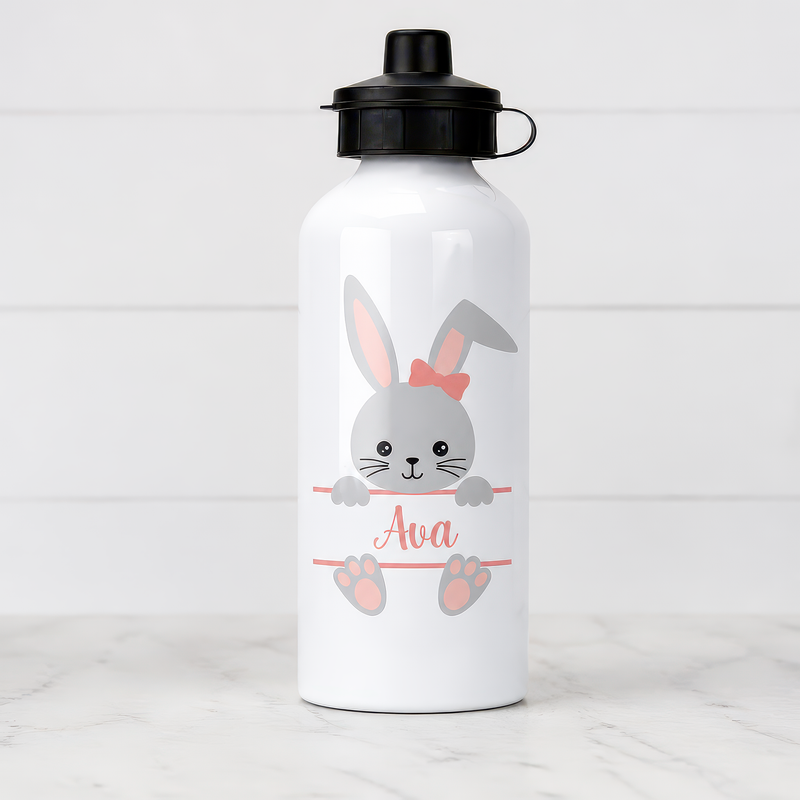 Personalised Bunny Monogram Water Bottle - alternative view