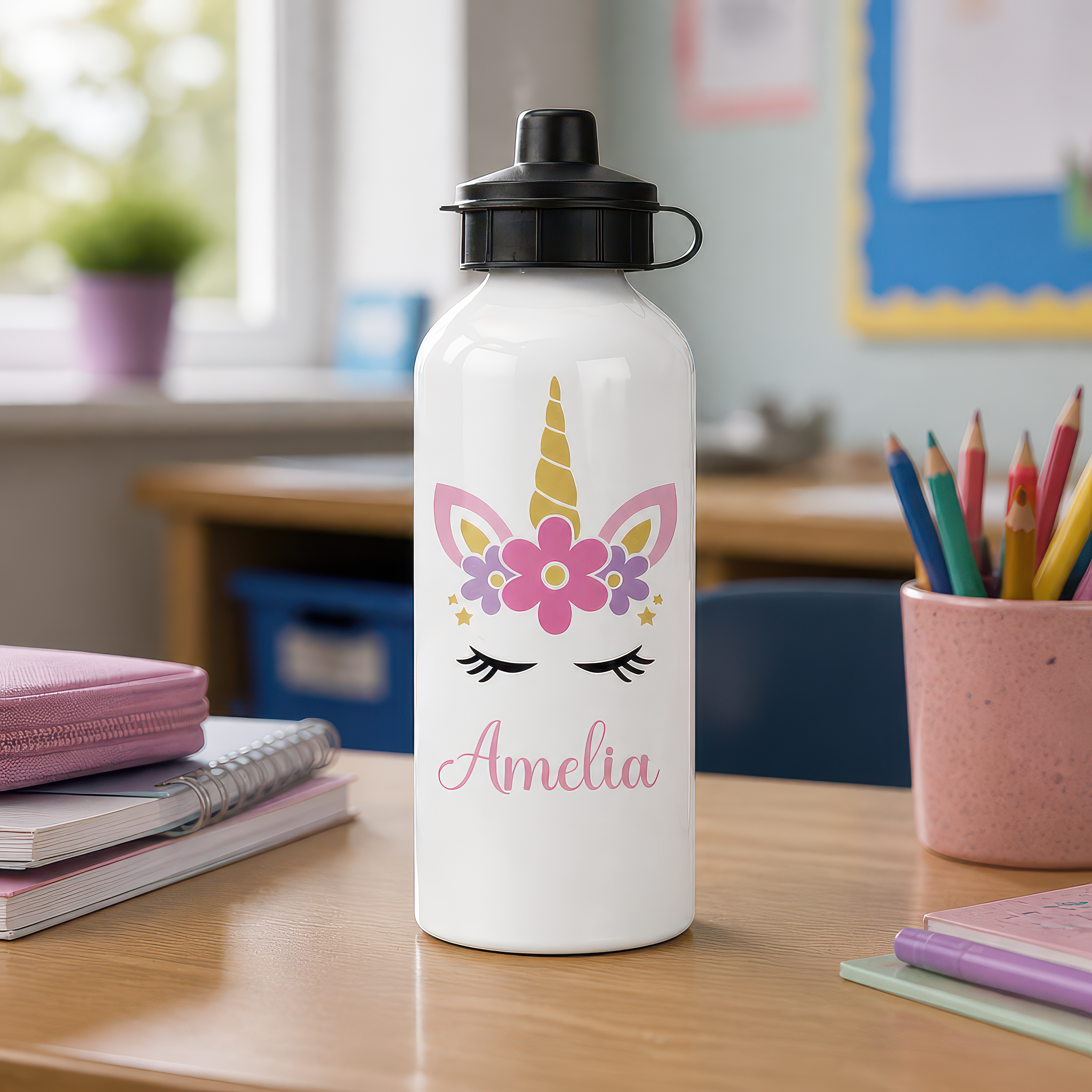 Personalised Unicorn Water Bottle