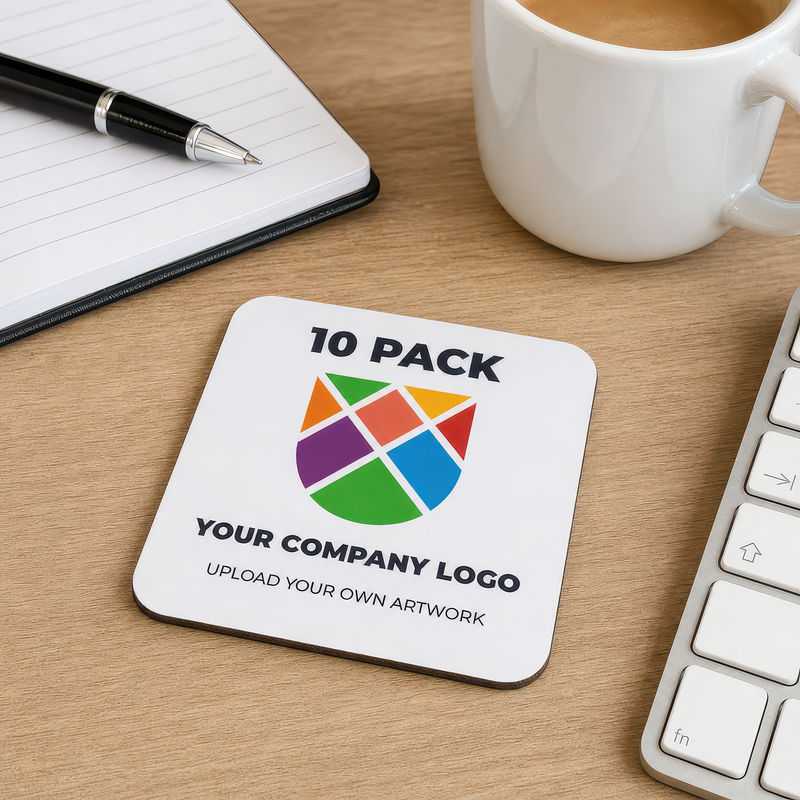 Personalised Logo Business Coasters - Pack of 10 - alternative view