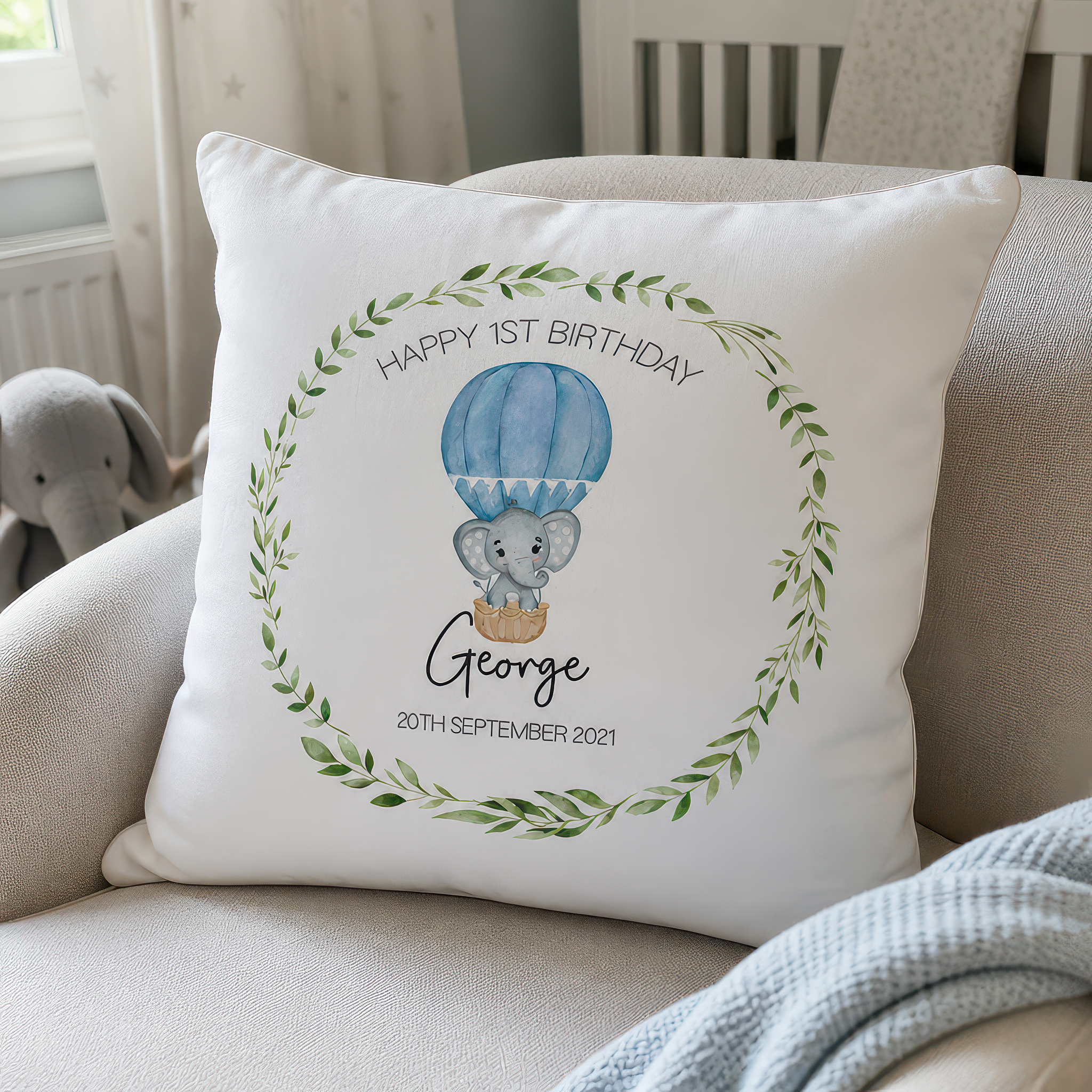 Personalised 1st Birthday Cushion for Boy