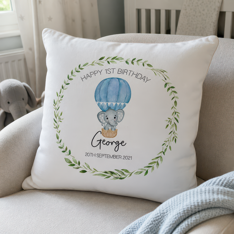Personalised 1st Birthday Cushion for Boy