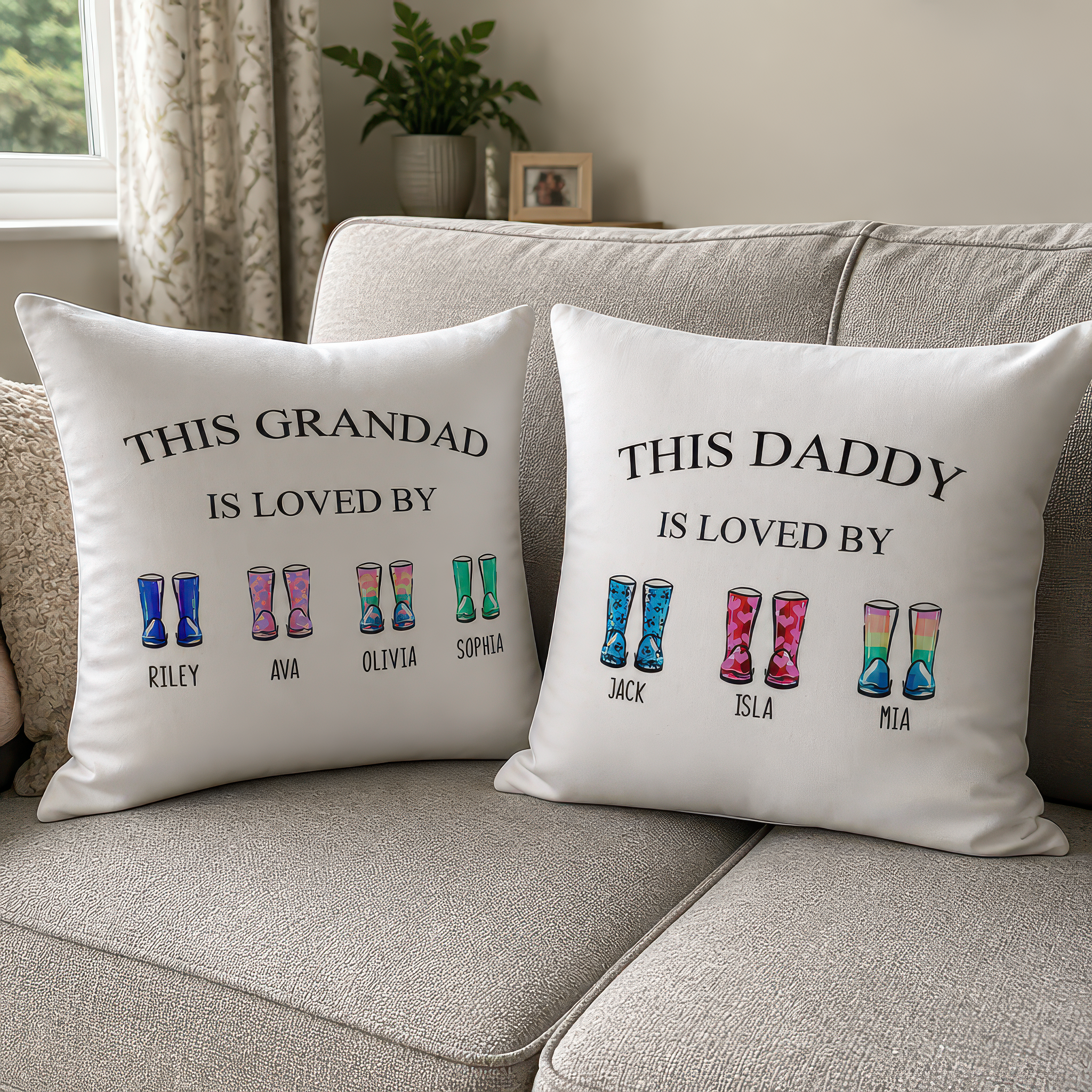 Personalised Dad Is Loved by Boot Cushion