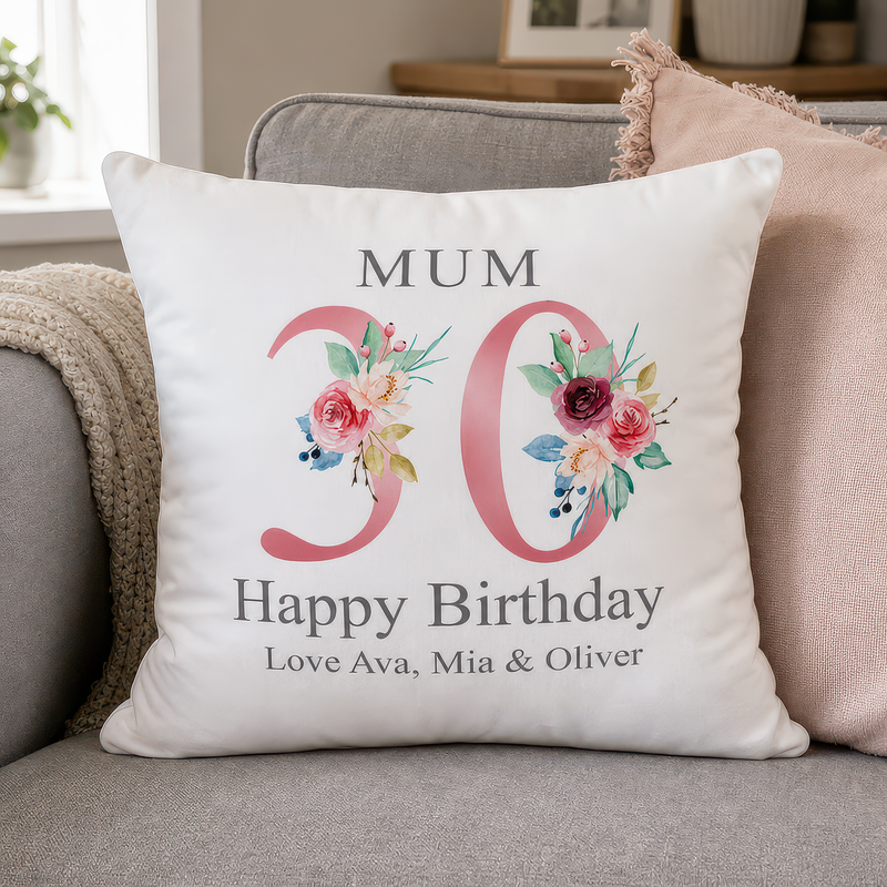Personalised Mum 30th Birthday Cushion with Names - alternative view