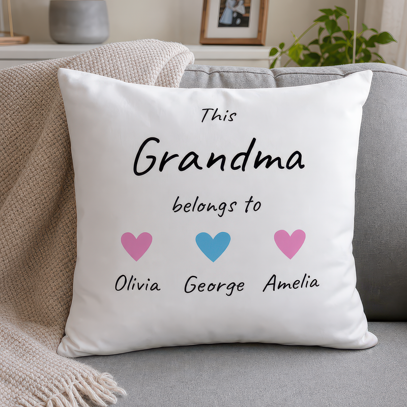 Personalised This Grandma Belongs To Cushion Cover with Names - alternative view