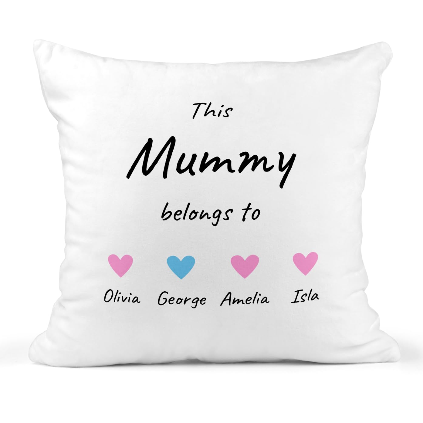 Personalised This Mummy Belongs To Cushion with Children's Names