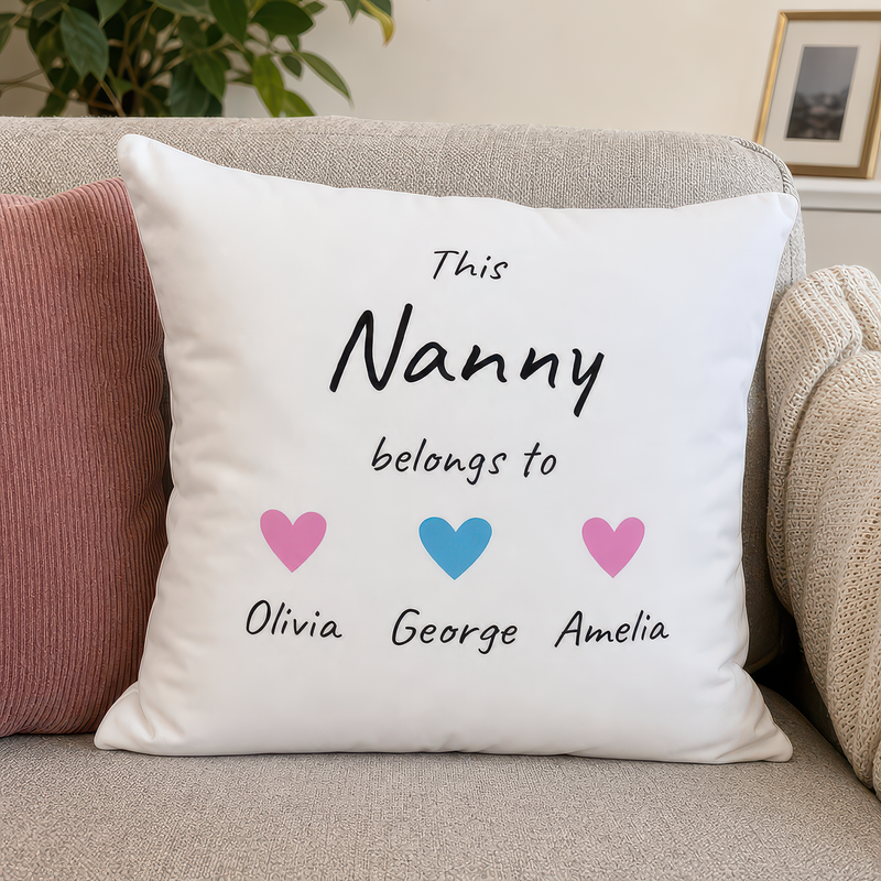 Personalised This Nanny Belongs To Cushion with Names - alternative view