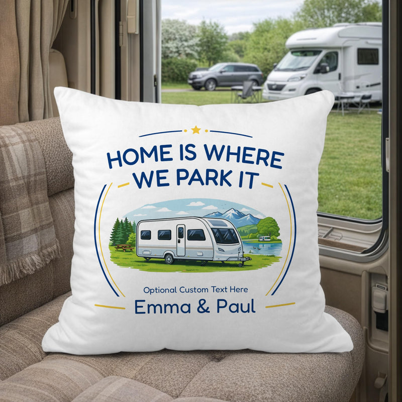 Personalised Single-Axle Caravan Cushion with Names and Message