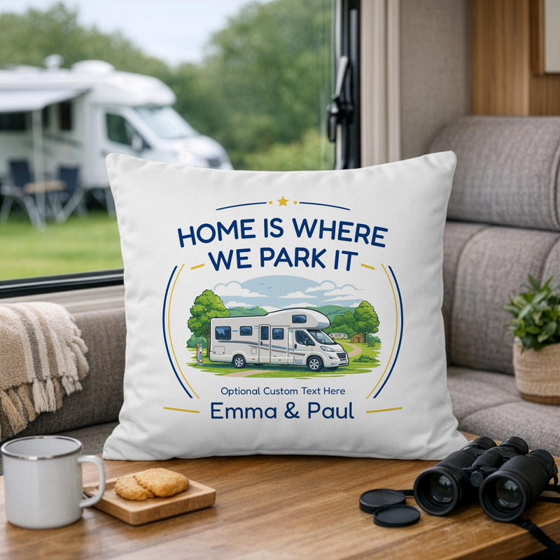 Personalised Overcab Motorhome Cushion with Names and Message