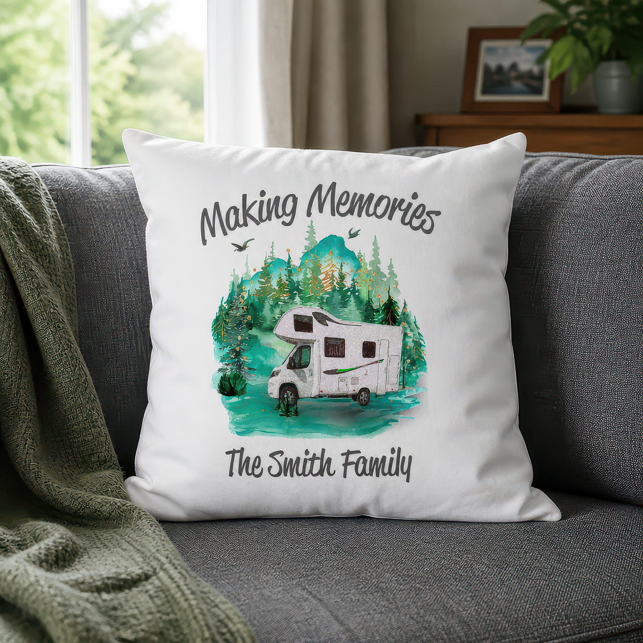Personalised Motorhome Making Memories Cushion
