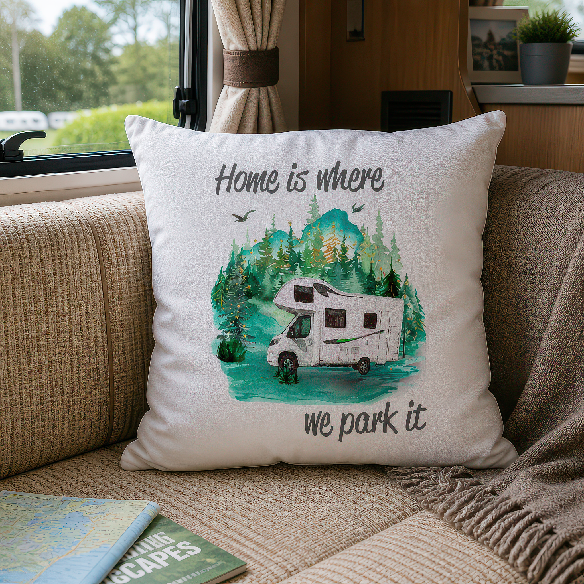 Home Is Where We Park It Motorhome Cushion