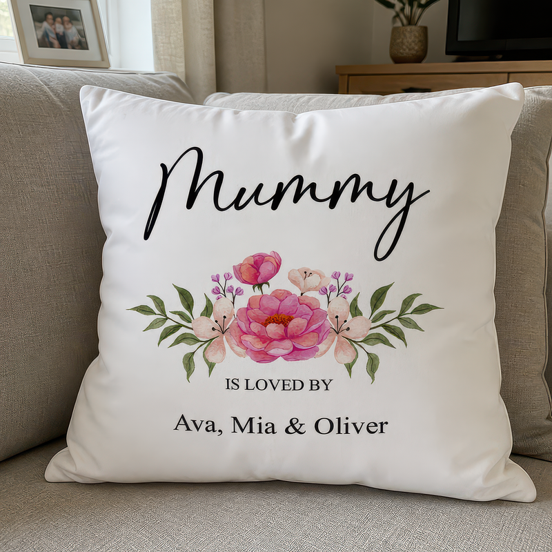Personalised Mummy Is Loved by Cushion