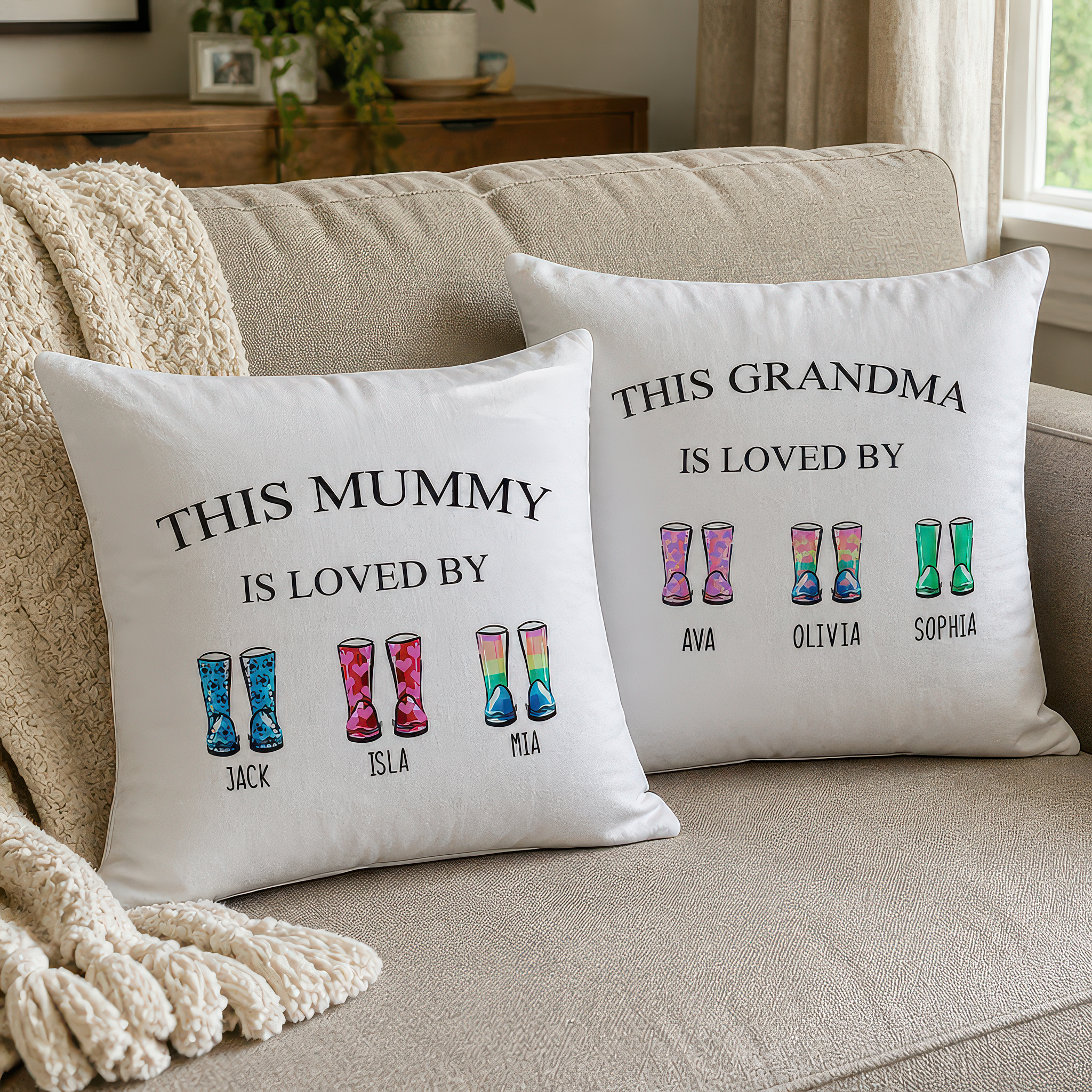 Personalised Nanny Is Loved by Boot Cushion