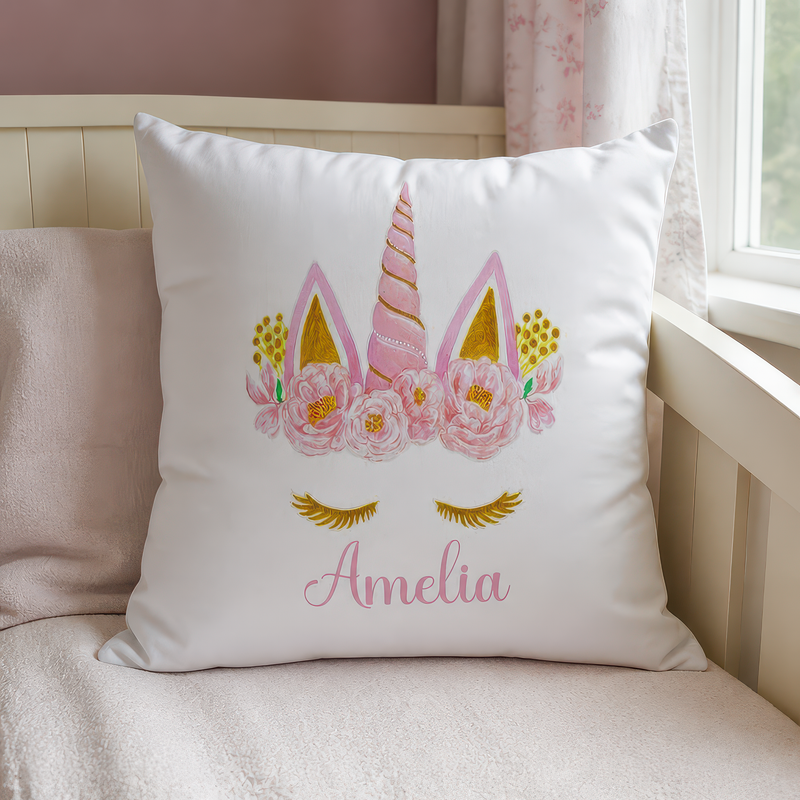 Personalised Unicorn Cushion with Name