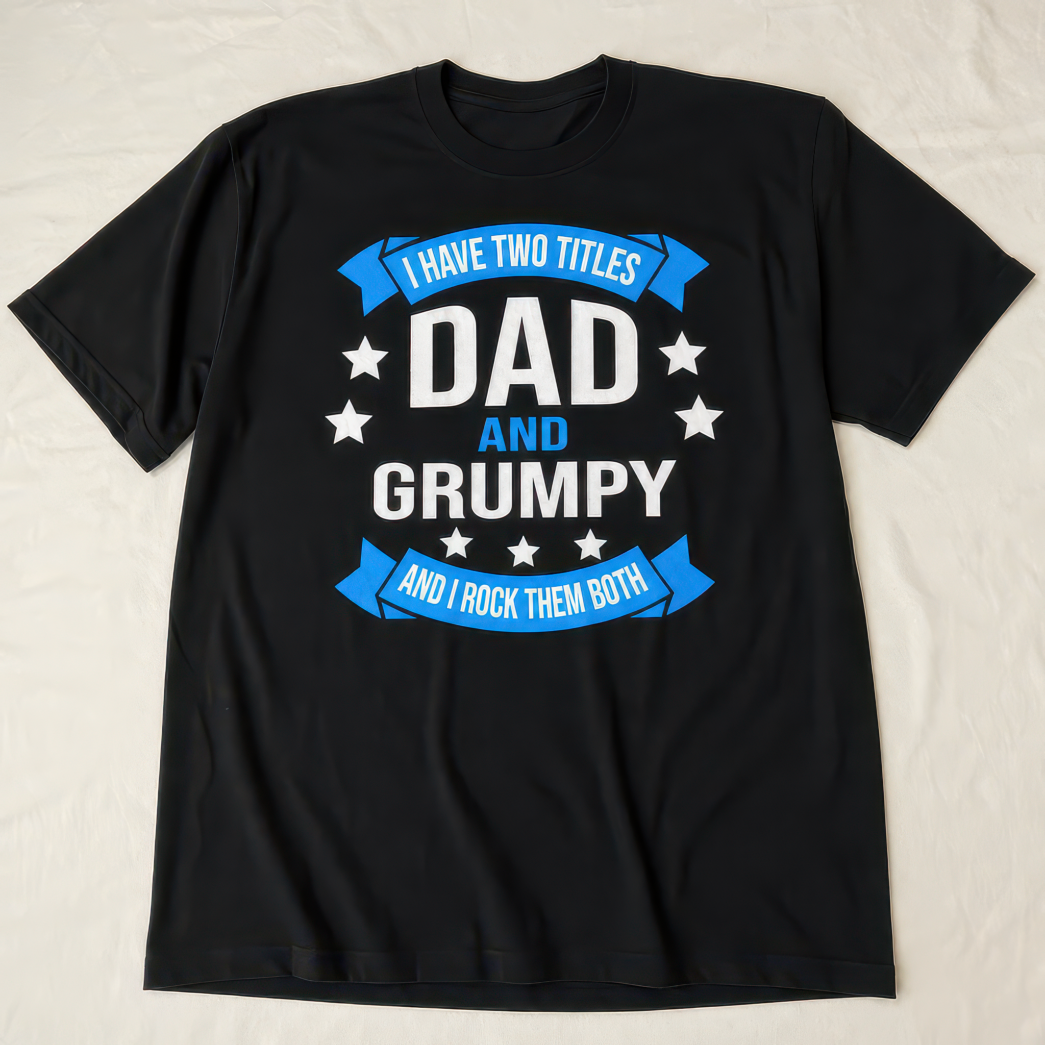 Black I Have Two Titles Dad and Grumpy T-shirt - alternative view