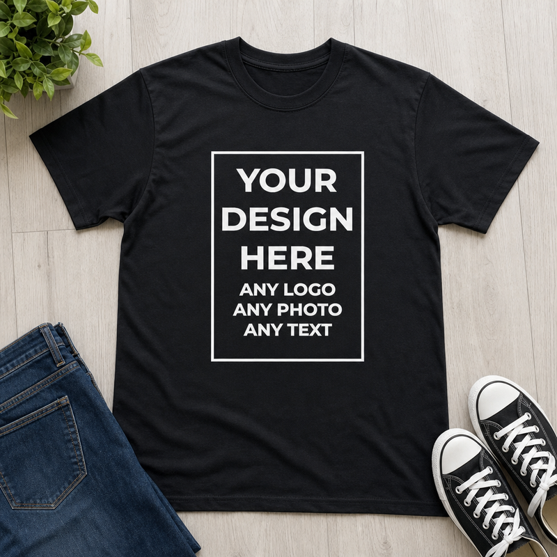 Personalised Black T-Shirt with Logo or Artwork