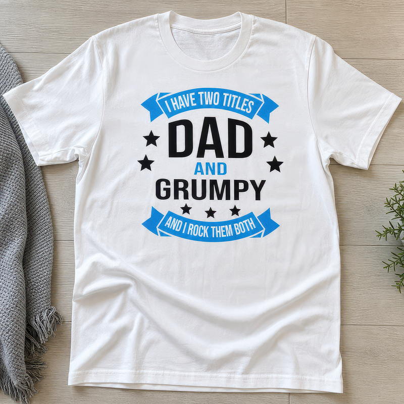 Dad and Grumpy T-Shirt Gift T-Shirt - White - alternative view