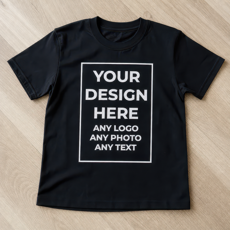 Personalised Black Custom Print Kids T-Shirt with Name and Text - 9 Years - alternative view