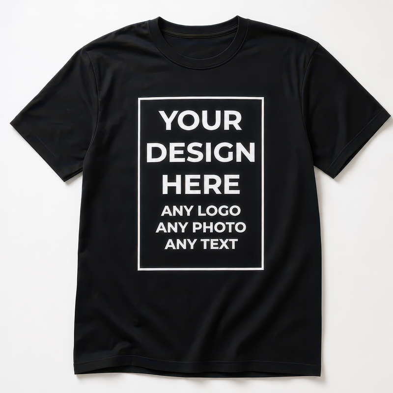 Personalised Black T-Shirt with Logo or Artwork Gift - alternative view