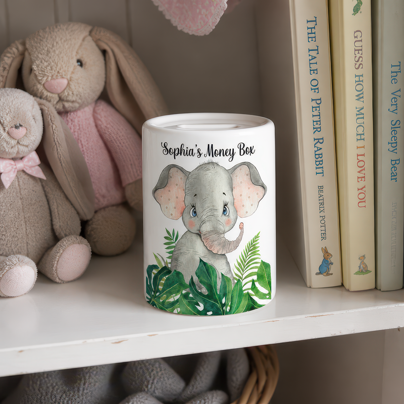 Personalised Children's Elephant Money Box