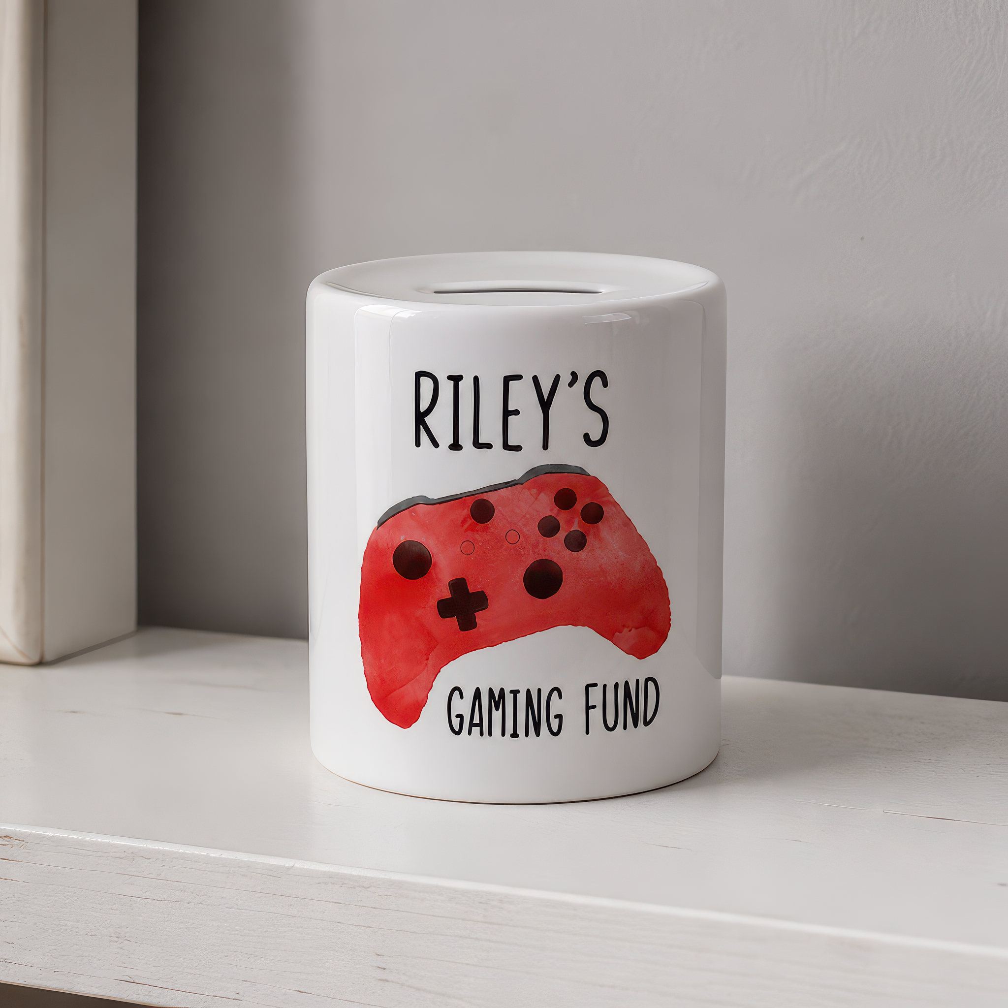Personalised Red Controller Gaming Money Box