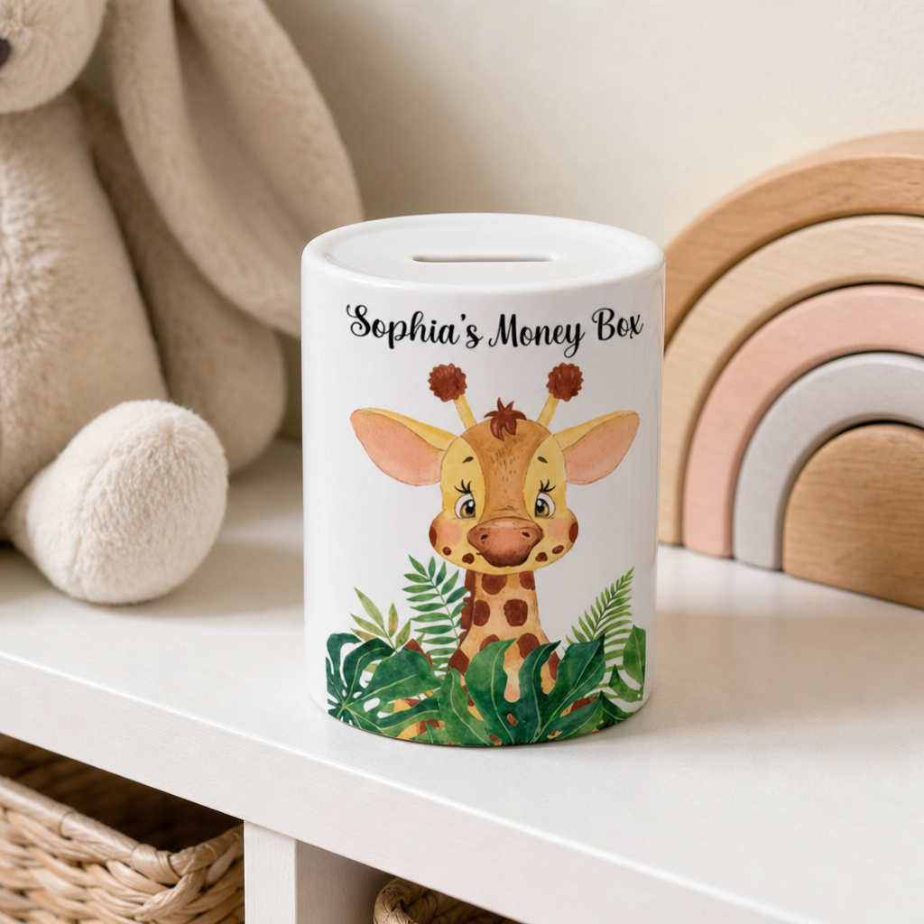 Personalised Children's Giraffe Money Box
