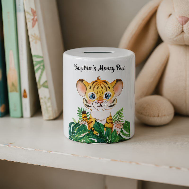 Personalised Children's Tiger Money Box