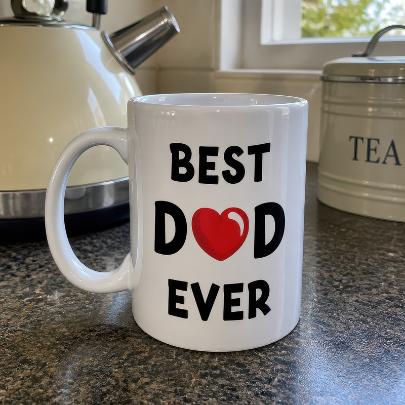 Best Dad Ever Heart Mug