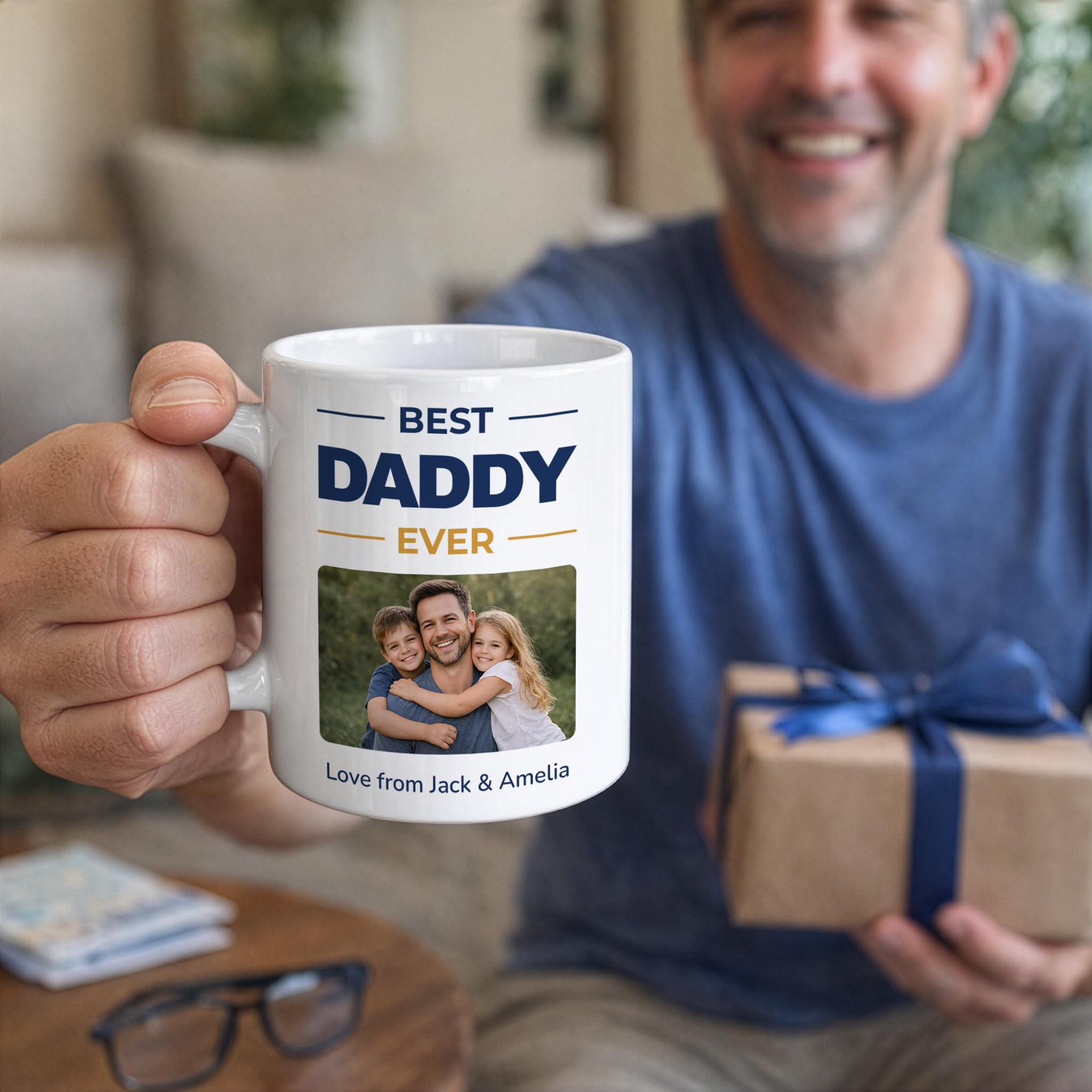 Personalised Best Daddy Ever Photo Mug with Names