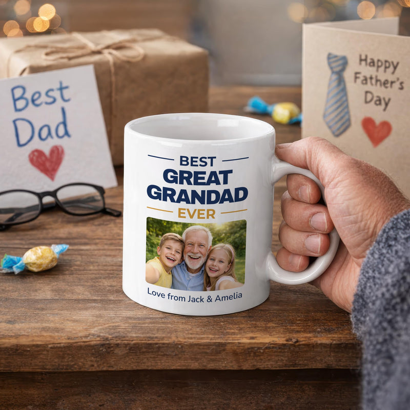 Personalised Best Great Grandad Ever Photo Mug