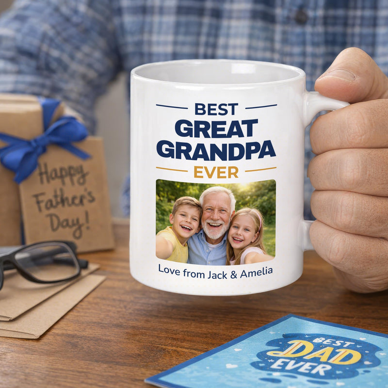 Personalised Best Great Grandpa Ever Photo Mug