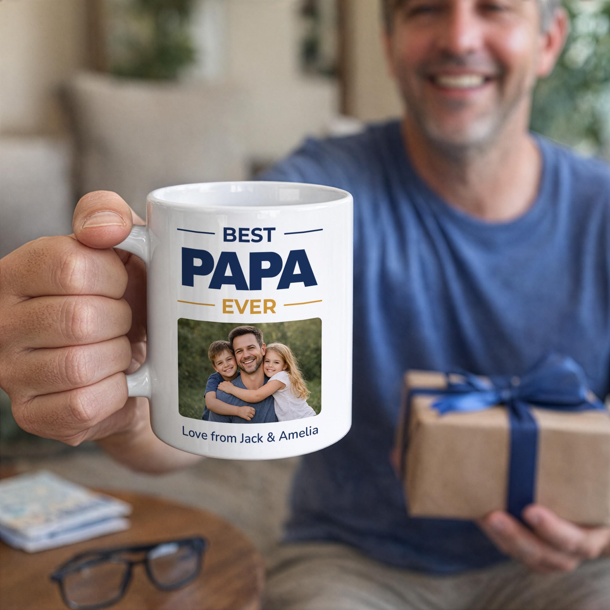 Personalised Best Papa Ever Photo Mug