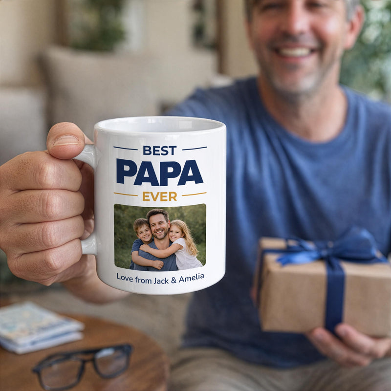 Personalised Best Papa Ever Photo Mug