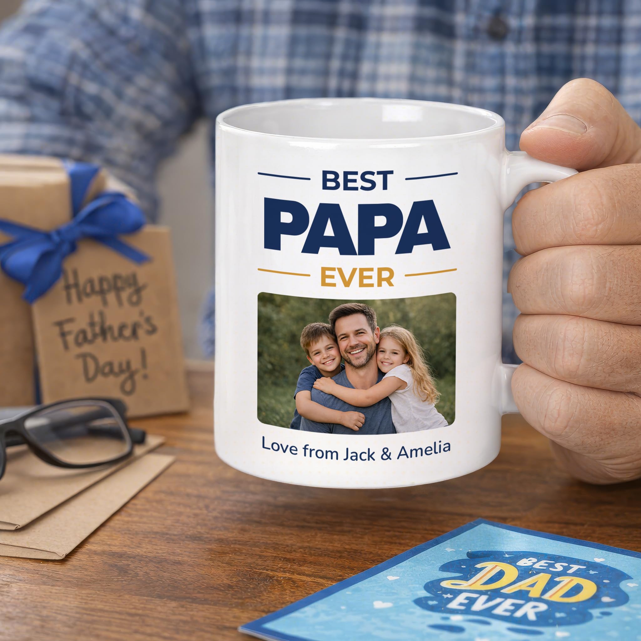 Personalised Best Papa Ever Photo Mug