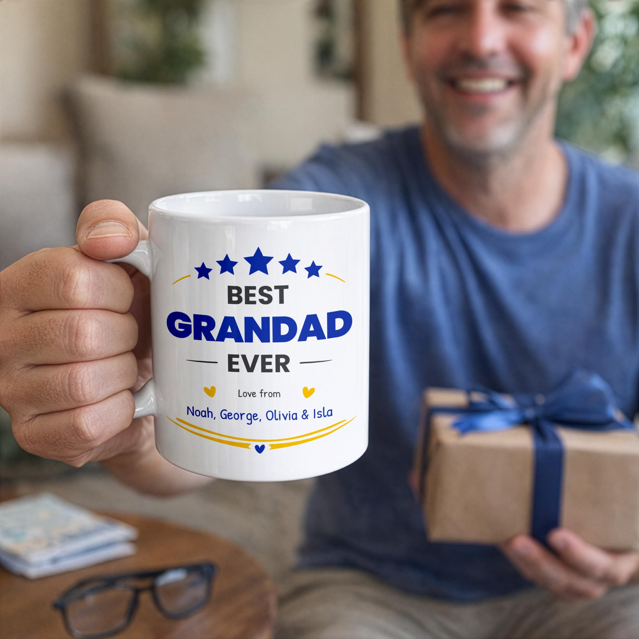 Personalised Best Grandad Ever Ceramic Mug with Names