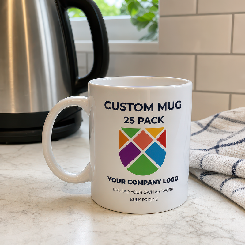 Personalised Company Logo Ceramic Mug Pack of 25 - alternative view
