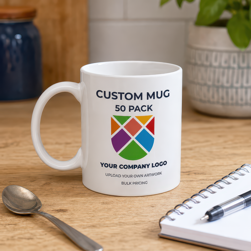 Personalised Company Logo Ceramic Mug Pack of 50 - alternative view