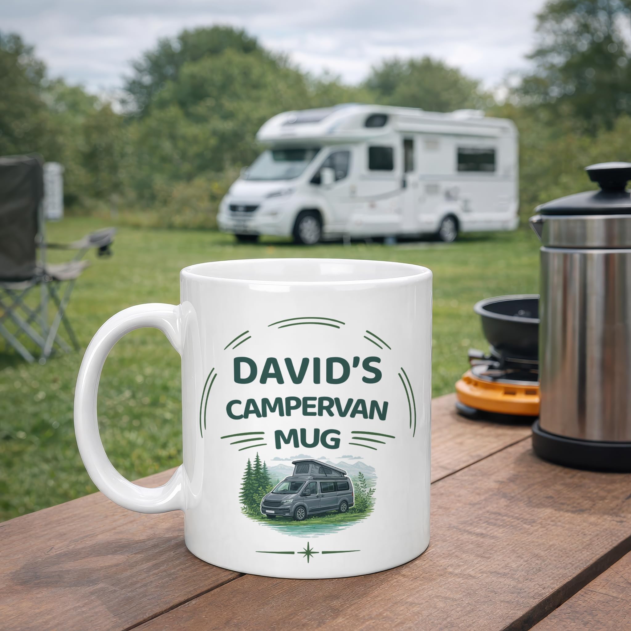 Personalised Campervan Gift Ceramic Mug with Name