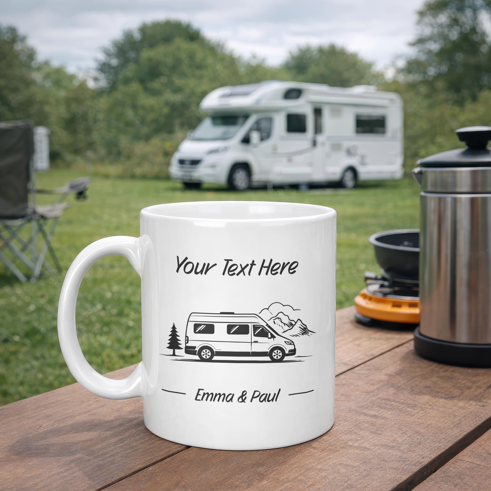 Personalised Panel Van Custom Grey Design Ceramic Mug with Name