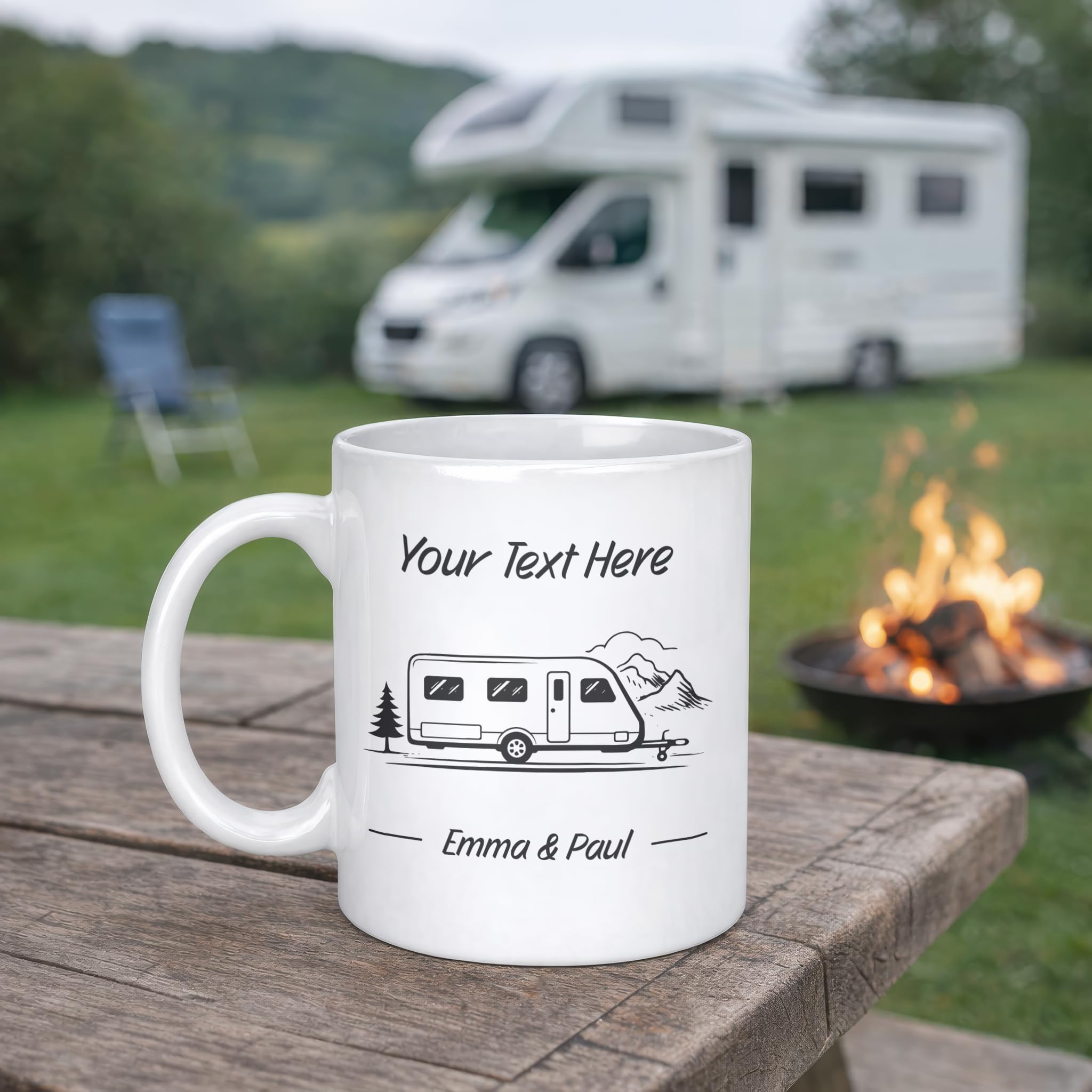 Personalised Single Axle Custom Grey Design Ceramic Mug with Name
