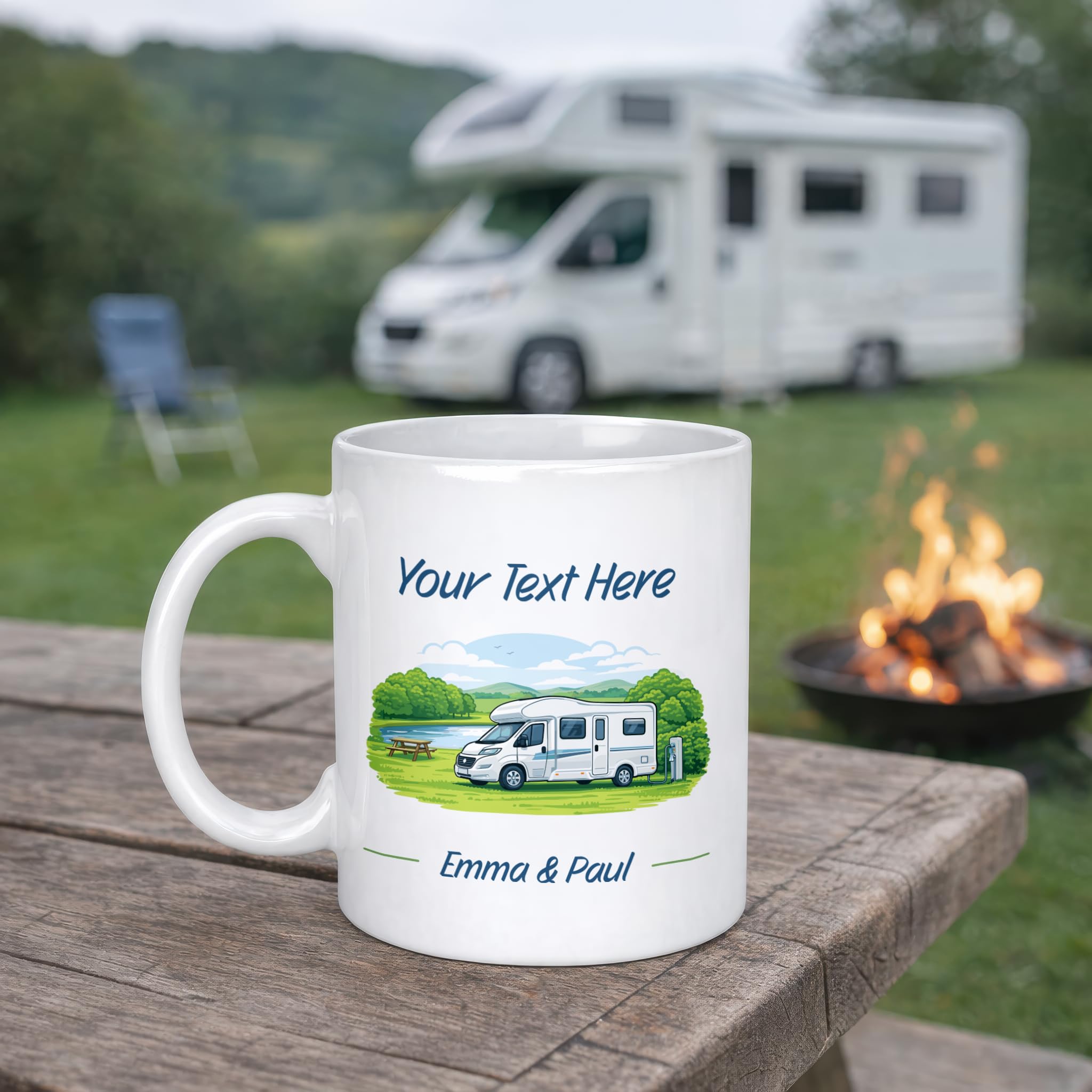 Personalised Low Profile Custom Colour Design Design Ceramic Mug with Name