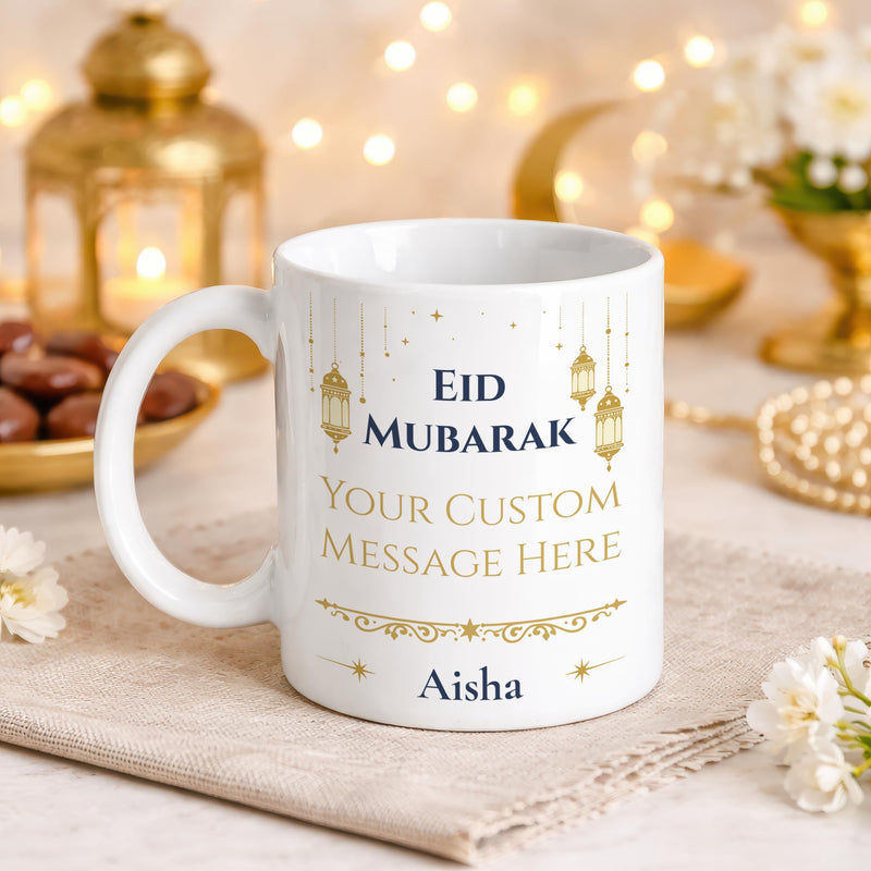 Personalised Eid Mubarak Lantern Mug with Message and Name