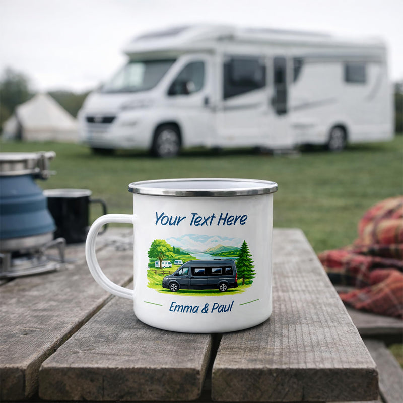 Personalised Panel Van Custom Colour Mug with Name and Text